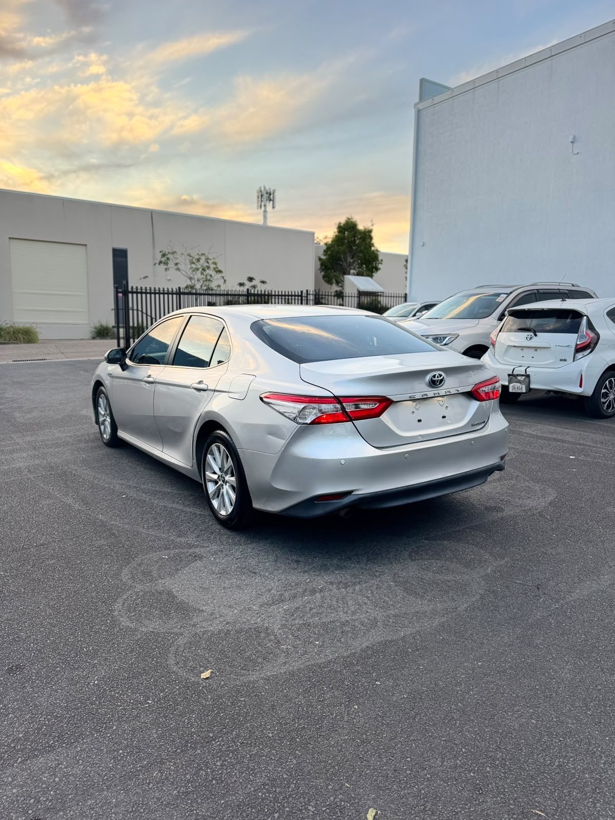 2019 Toyota Camry Ascent Sport Hybrid Sedan in Silver.