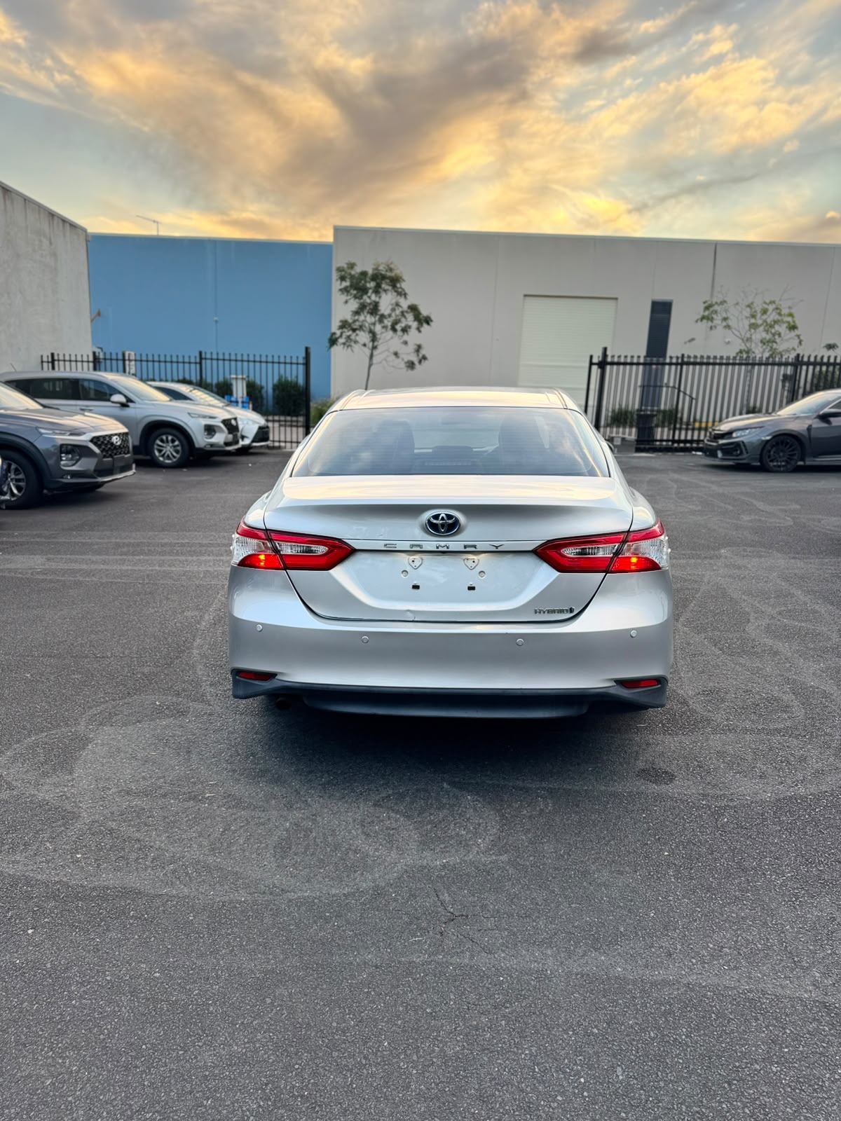 2019 Toyota Camry Ascent Sport Hybrid Sedan in Silver.