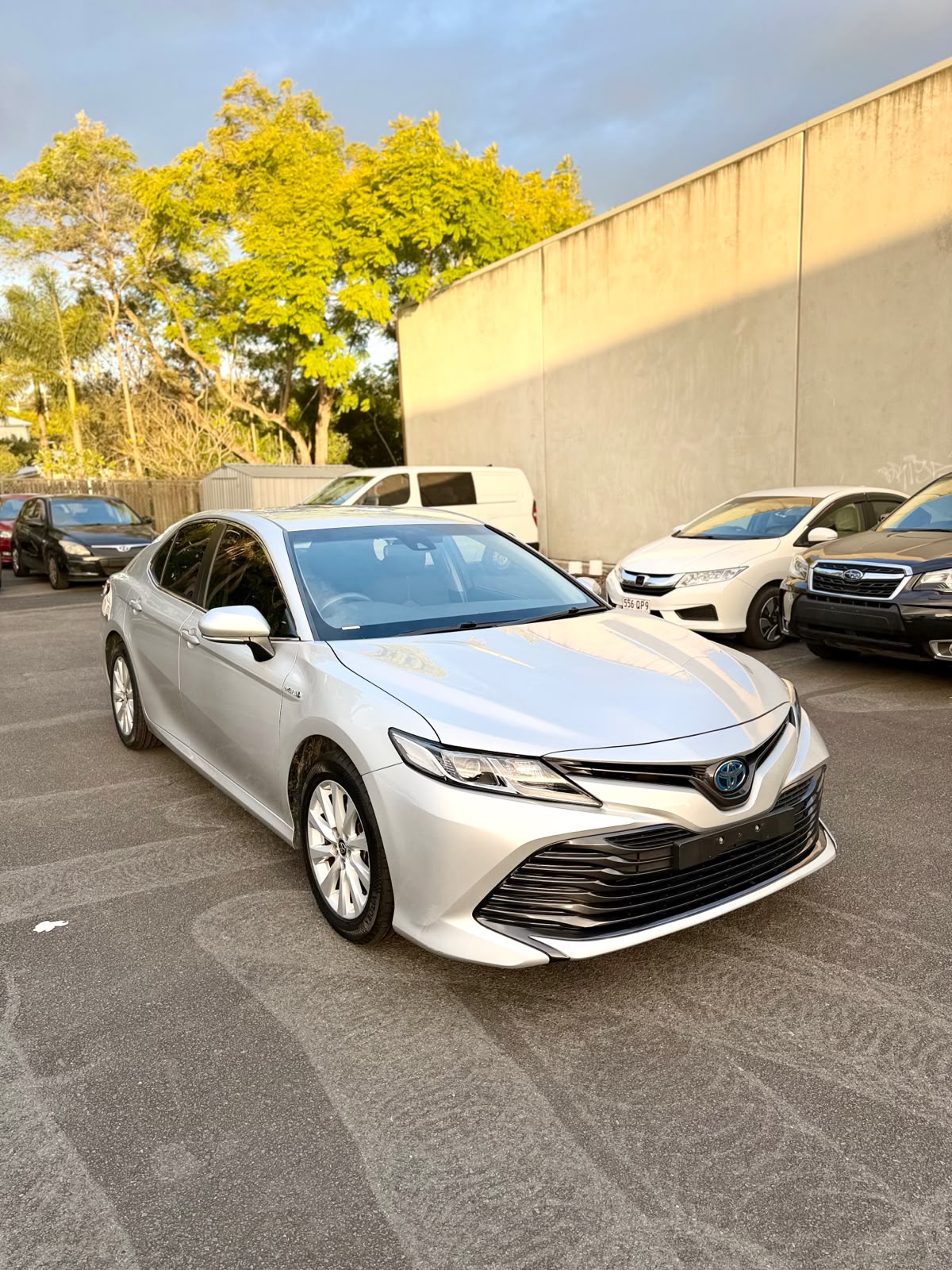 2020 Toyota Camry Ascent Hybrid Sedan in Silver.