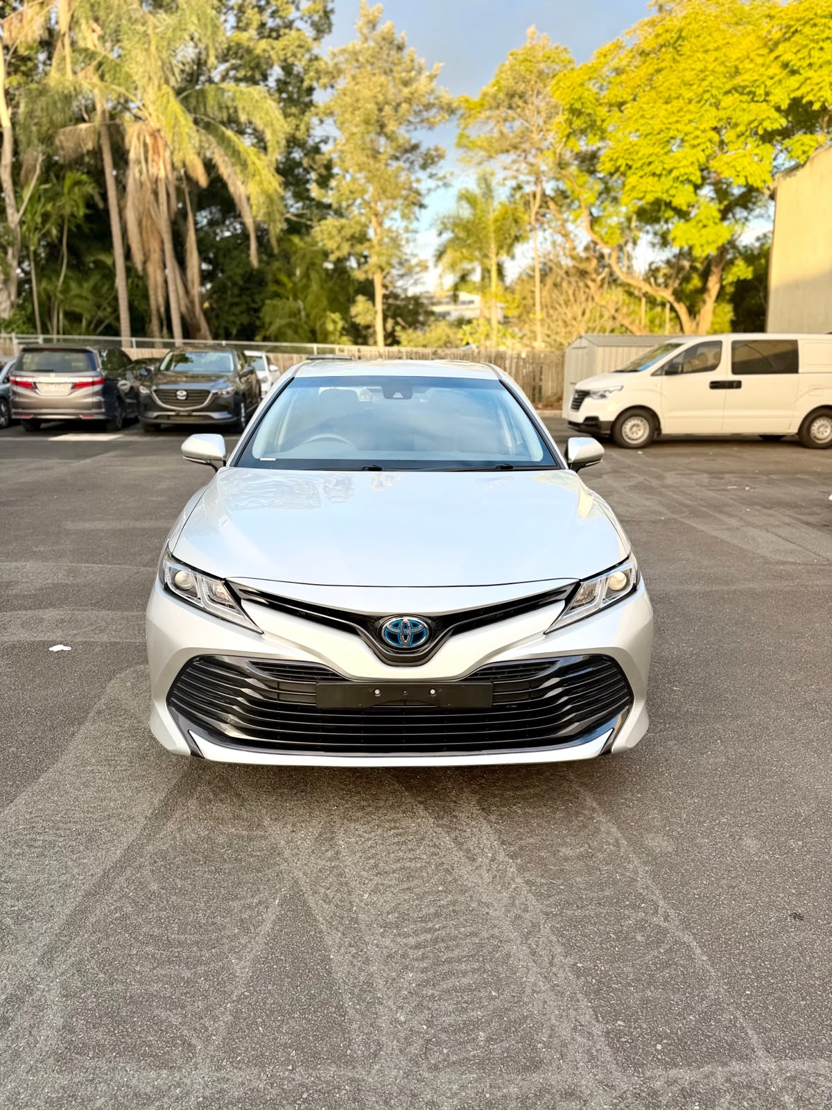2020 Toyota Camry Ascent Hybrid Sedan in Silver.