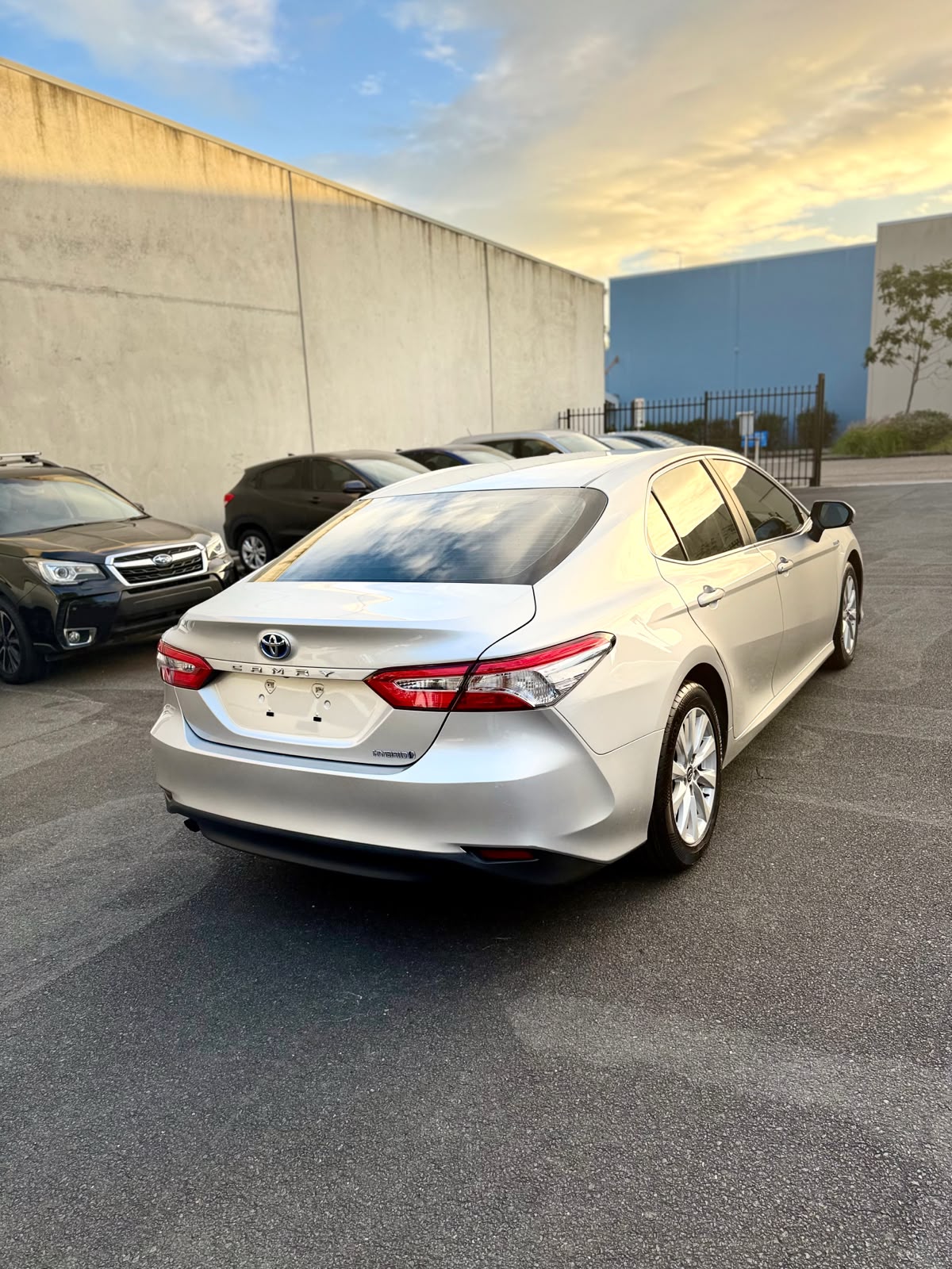 2020 Toyota Camry Ascent Hybrid Sedan in Silver.